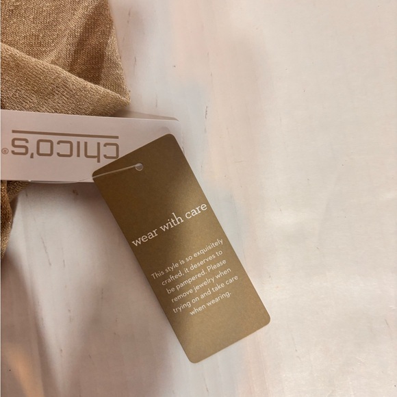 NEW Chico's PALM LEAVES
LUREX YELENA
CARDIGAN FASHION
ALABASTER breathable light - Picture 11 of 12